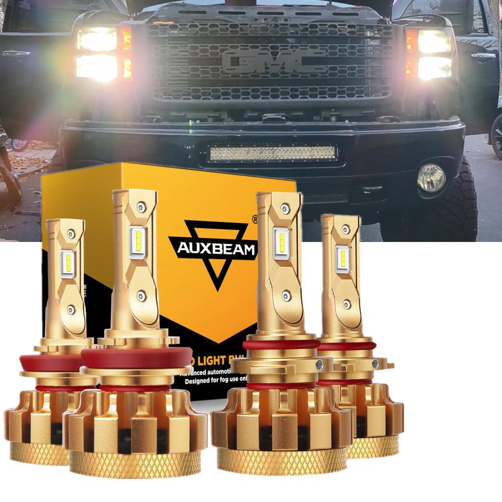 🔥For 2007-2014 GMC Sierra 2500 HD F-16 Plus Series Built-in Canbus Automotive Grade 14000LM LED Light Bulbs High Low Beam Bundle - Auxbeam  – éclairage LED auto