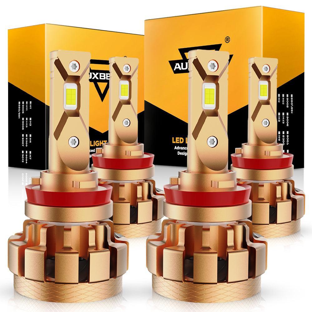 H11+H11 LED Headlight Bulbs 70W 18000LM F-16 Plus Series Brightest 6000K Cool White | 4 bulbs