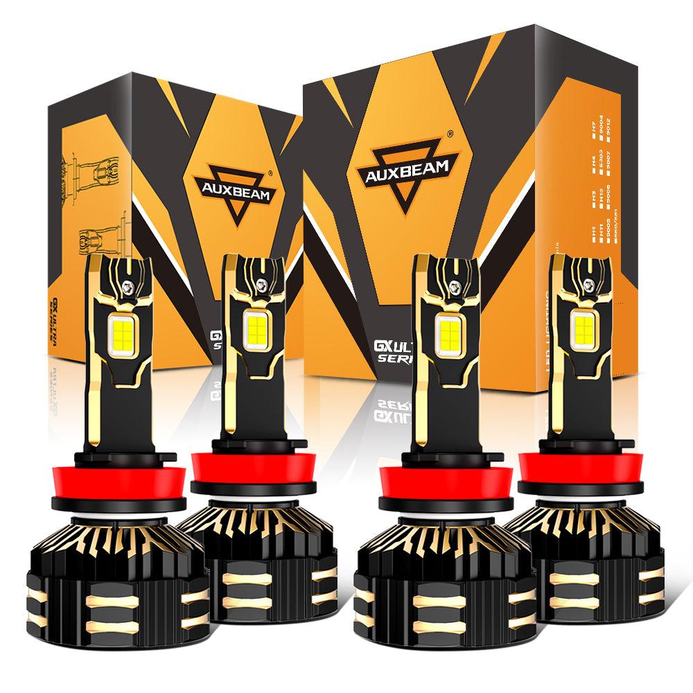 🆕H11+H11 LED Headlight Bulbs 240W 40000LM GX-ULTRA Series 6500K Cool White | 4 Bulbs - Auxbeam  – éclairage LED auto