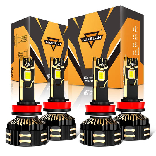 🆕H11+H11 LED Headlight Bulbs 240W 40000LM GX-ULTRA Series 6500K Cool White | 4 Bulbs - Auxbeam  – éclairage LED auto
