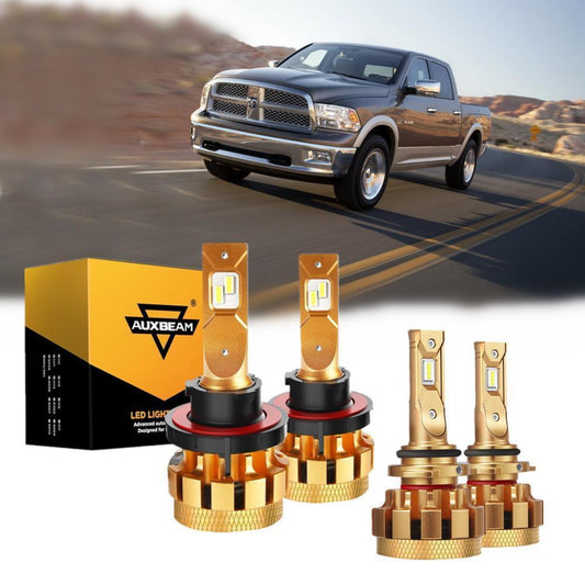 لسيارات دودج رام 2500 F-16 Plus Series موديلات 2006-2009، مصابيح LED مدمجة من Canbus من الدرجة الأولى، 14000 لومن، حزمة شعاع منخفض عالي