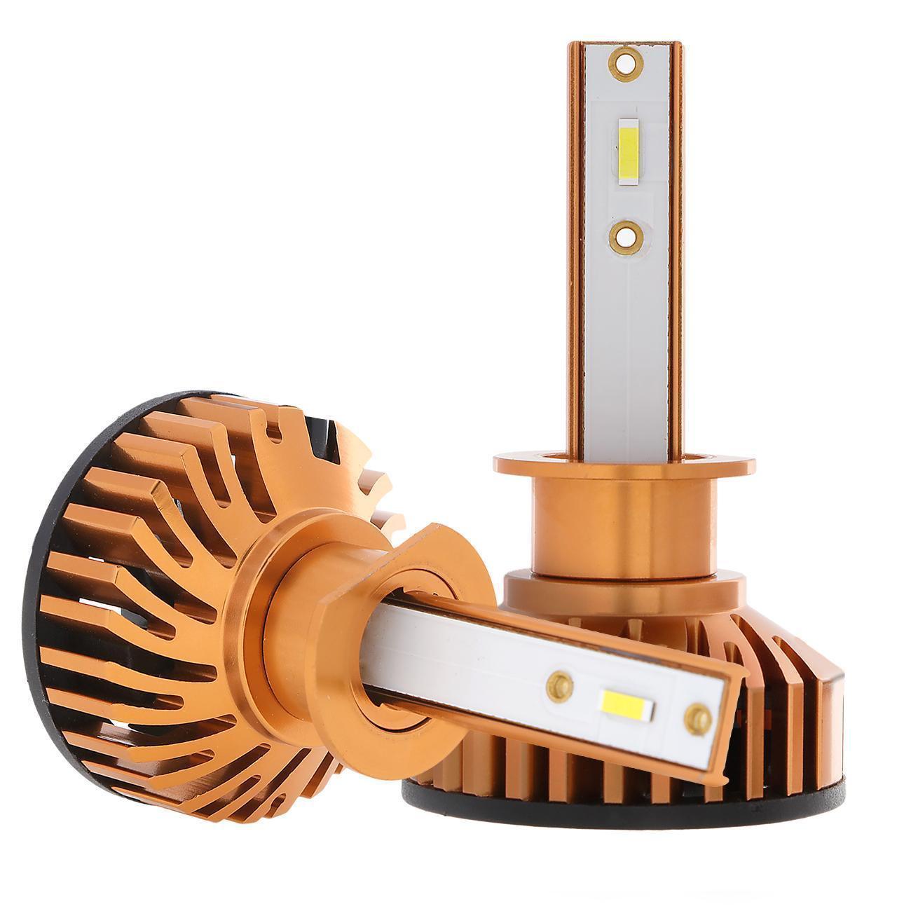 مصابيح أمامية LED H1، 52 واط، 10000 لومن، سلسلة F2، حجم صغير، 6500 كلفن، أبيض بارد | 2 لمبة