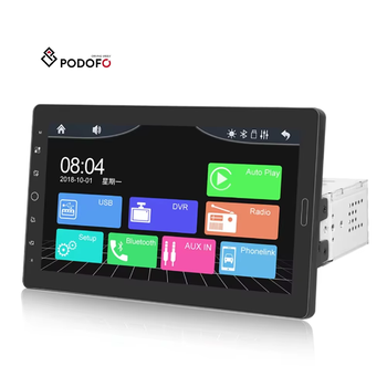 Podofo-Autoradio avec Écran Amovible, Autoradio Android Auto, BT, FM, Lecteur MP5, 10.1 Pouces, Carplay, 1 Din, Stock EU