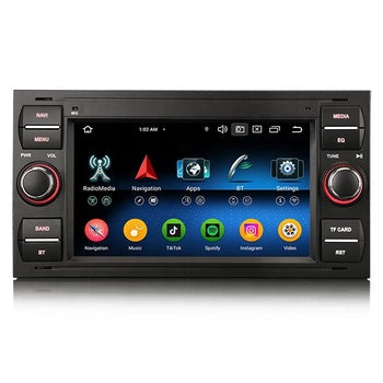 Stock UE Erisin ES5766FBN 7 pouces Android 14 GPS Auto Radio pour FORD S-Max Galaxy Fiesta 4G IPS DSP WiFi CarPlay Lecteur Dvd de voiture