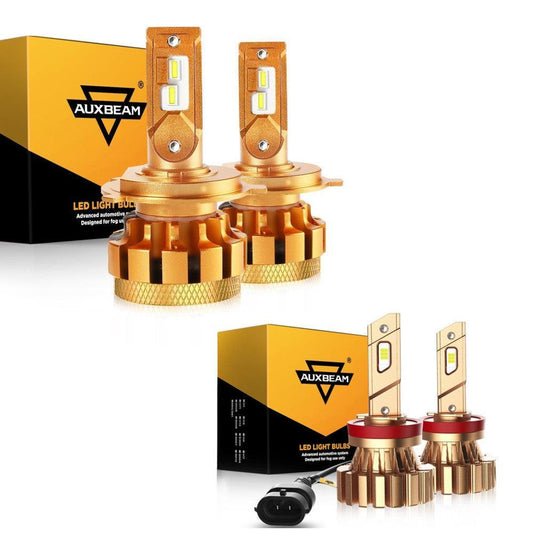 For 2012-2015 Toyota Tacoma H4/9003 F-16 Plus Series Built-in Canbus Automotive Grade 14000LM LED Light Bulbs High Low Beam Bundle