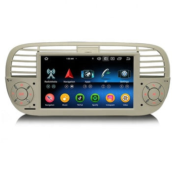 Stock européen Erisin ES6750FWN Android 14.0 4G IPS DPS Autoradio pour Fiat 500 500C 500S CarPlay Auto GPS WiFi Lecteur Dvd de voiture