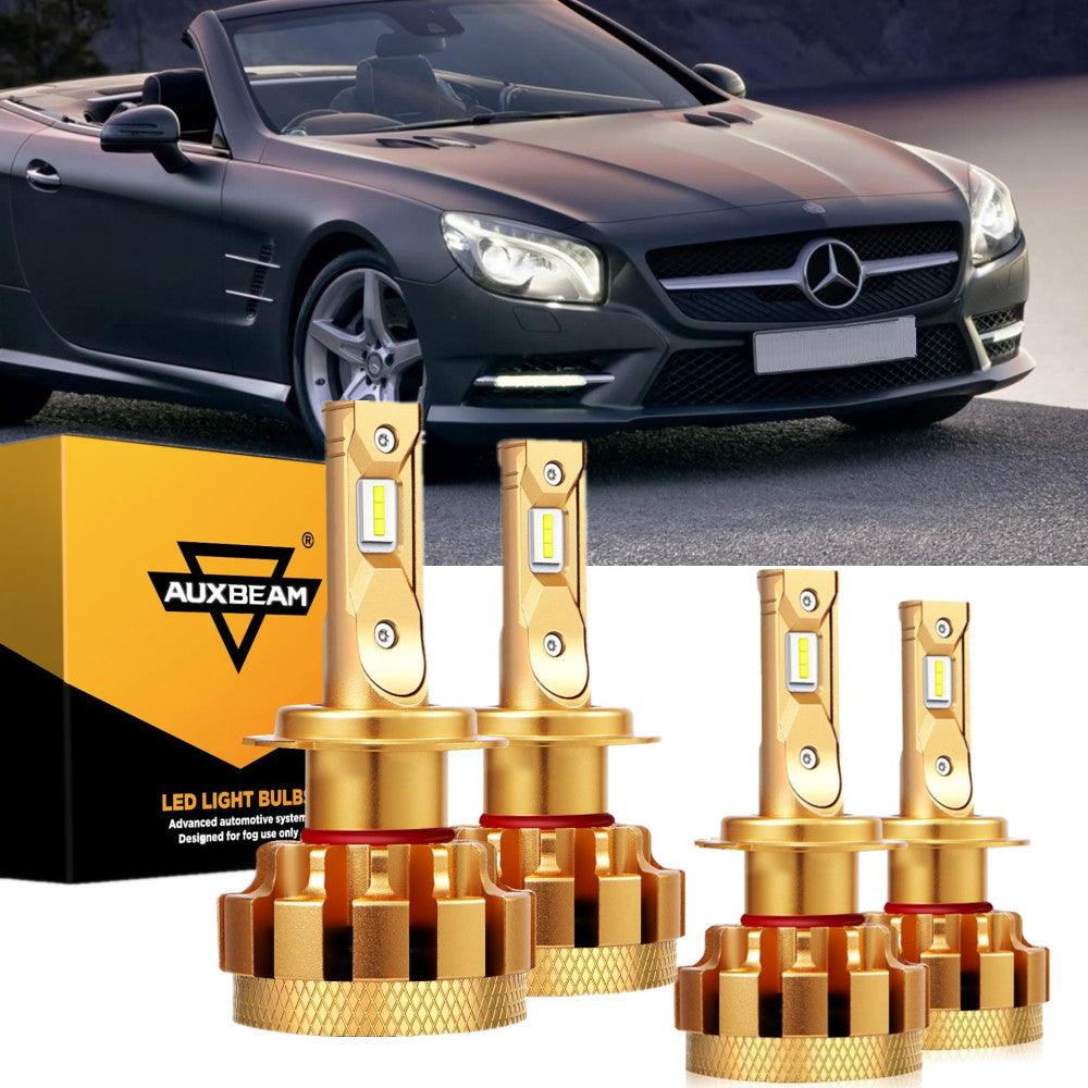 For 2003-2006 Mercedes-Benz SL500 with Halogen Headlamps F-16 Plus Series Built-in Canbus LED Light Bulbs High Low Beam Bundle - Auxbeam  – éclairage LED auto