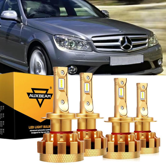 For 2006-2015 Mercedes-Benz C350 with halogen headlamps LED Light Bulbs High Low Beam Bundle - Auxbeam  – éclairage LED auto