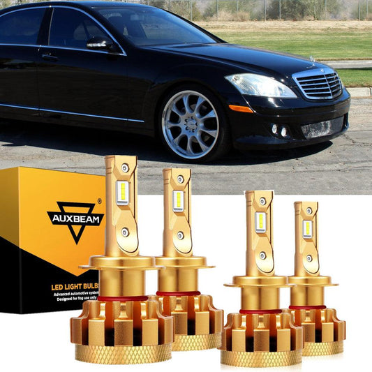 For 2008 Mercedes-Benz R550 with Halogen Headlamps F-16 Plus Series Built-in Canbus LED Light Bulbs High Low Beam Bundle - Auxbeam  – éclairage LED auto