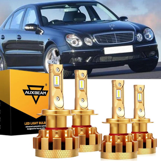 For 2000-2006 Mercedes-Benz E55 AMG with Halogen Headlamps F-16 Plus Series Built-in Canbus LED Light Bulbs High Low Beam Bundle - Auxbeam  – éclairage LED auto