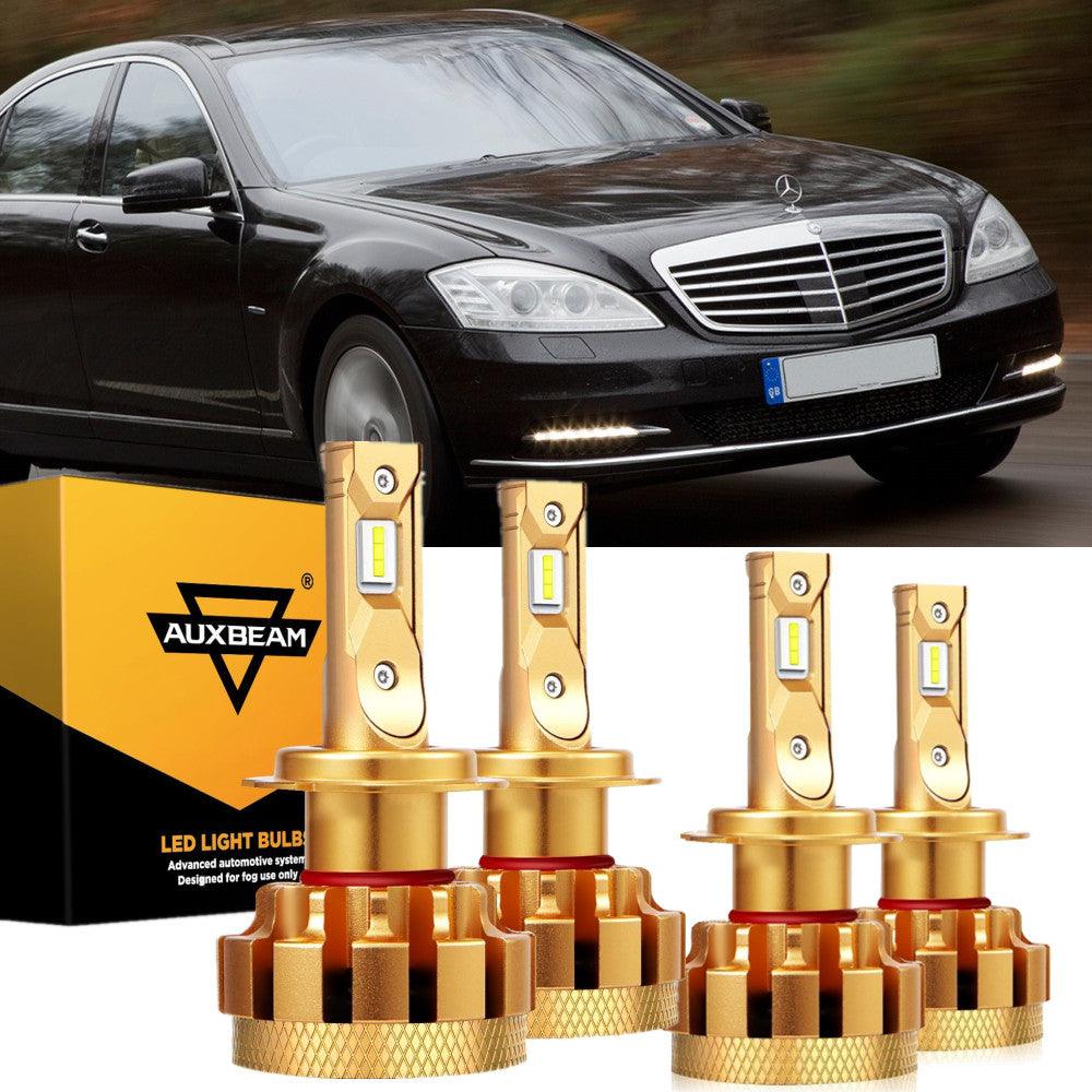 For 2000-2006 Mercedes-Benz S500 with Halogen Headlamps F-16 Plus Series Built-in Canbus LED Light Bulbs High Low Beam Bundle - Auxbeam  – éclairage LED auto