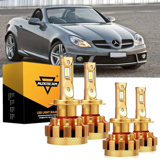 For 2009-2016 Mercedes-Benz SLK300 with Halogen Headlamps F-16 Plus Series Built-in Canbus LED Light Bulbs High Low Beam Bundle - Auxbeam  – éclairage LED auto