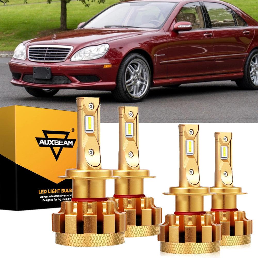 For 2001-2006 Mercedes-Benz S55 AMG with Halogen Headlamps F-16 Plus Series Built-in Canbus LED Light Bulbs High Low Beam Bundle - Auxbeam  – éclairage LED auto