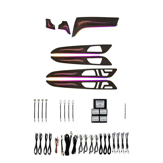 Mercedes Benz W166 Ambient Light LED Kit components including LED strips and installation accessories.