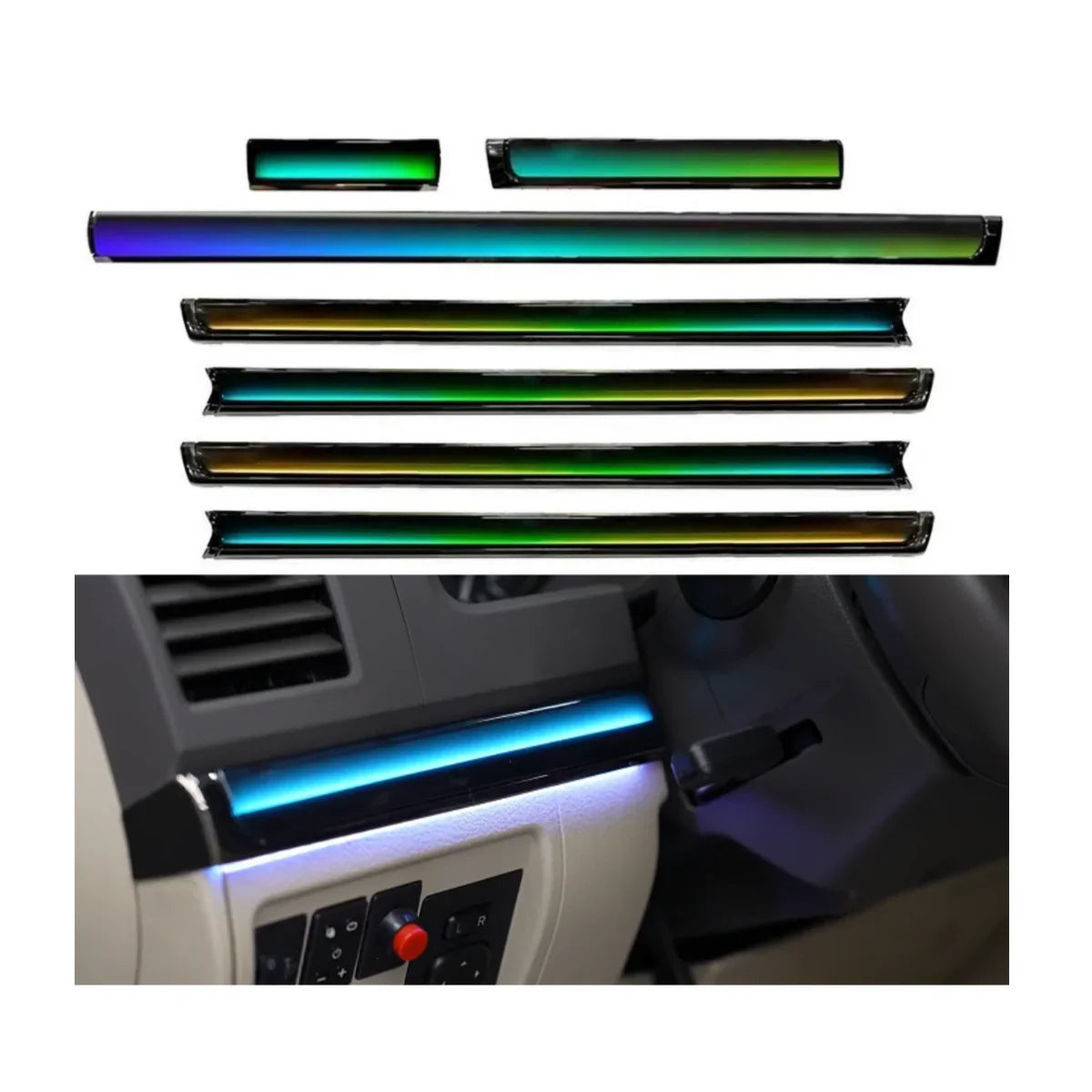 High Quality Auto Interior Symphony Dynamic Ambient for Toyota 10-21 Land Cruiser  Dynamic Light and Shadow 26 Lights Colorfu