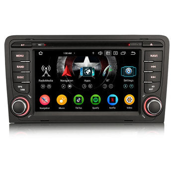 Autoradio DSP Android 14, 7 pouces, GPS, Erisin ES6573A, CarPlay sans fil pour AUDI A3 S3 RS3 RNSE-PU BT5.0, USB, DVD