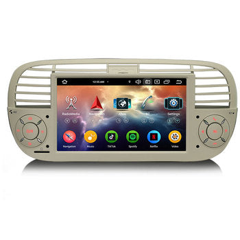 Lecteur DVD de voiture Erisin ES6750FWN Android 14 DPS WiFi pour Fiat 500 500C 500S CarPlay Auto GPS 4G IPS Car Stereo GPS NAVI STOCK UE