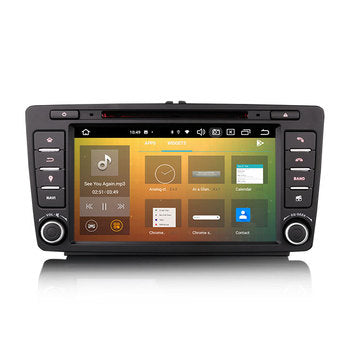 Erisin ES8526S 8 pouces Android 14 voiture GPS stéréo pour Skoda Octavia Yeti sans fil CarPlay 4G BT5.1 DSP emplacement SIM tableau de bord