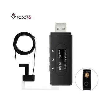 Podofo DAB + Récepteur radio numérique FM vers DAB Box Adaptateur USB Module d'antenne pour autoradio stéréo universel