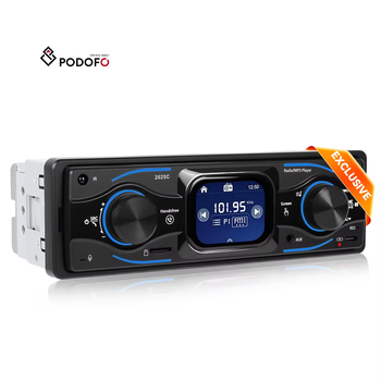 Podofo 1 Din 2.17 ''Lecteur MP3 de voiture Écran tactile Autoradio 2025C BT/FM/AUX/SWC/Double USB/Type-C Charge rapide/Interface ISO