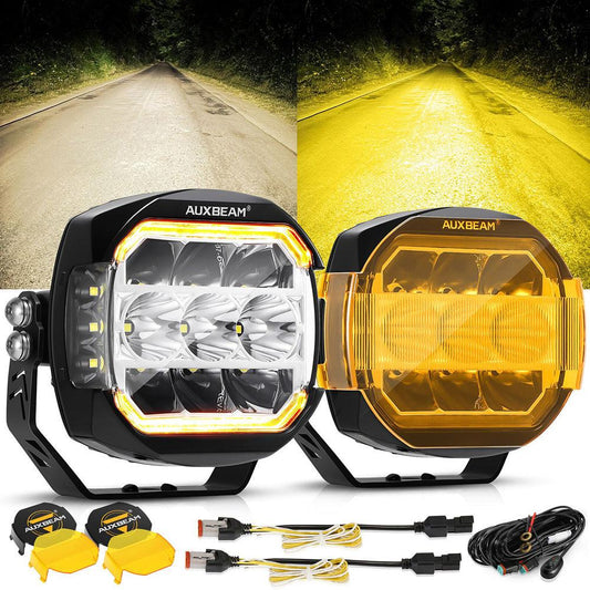 XP-ULTRA Series 5 Inch 174W LED Side Shooter Pod Lights with White DRL&Amber Turn Signal Light - Auxbeam  – éclairage LED auto