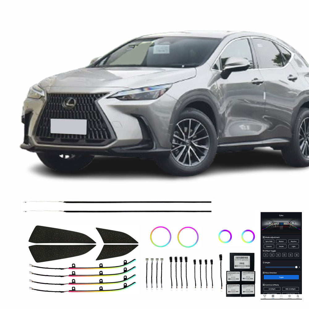 Lexus 22 23 NX Grain De Bois Modèle Étoile 27 Lumières Ambiance Intérieure De Voiture De Luxe Haute Qualité Vente Usine Refit