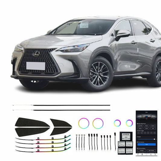 Lexus 22 23 NX Grain De Bois Modèle Étoile 27 Lumières Ambiance Intérieure De Voiture De Luxe Haute Qualité Vente Usine Refit