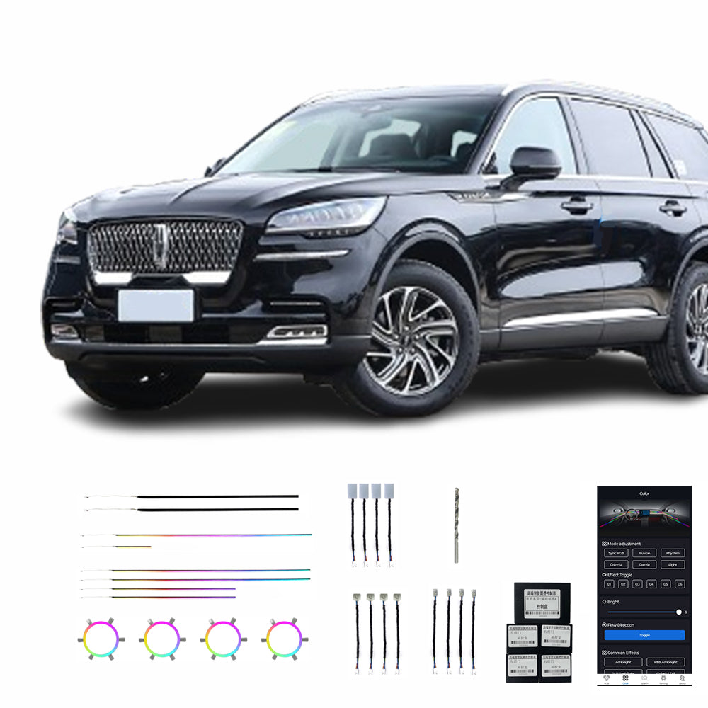 Lincoln 20 23 Aviator Version LED 24 Lumières Haute Qualité Modification Voiture Lumière Ambiante Intérieur Voiture