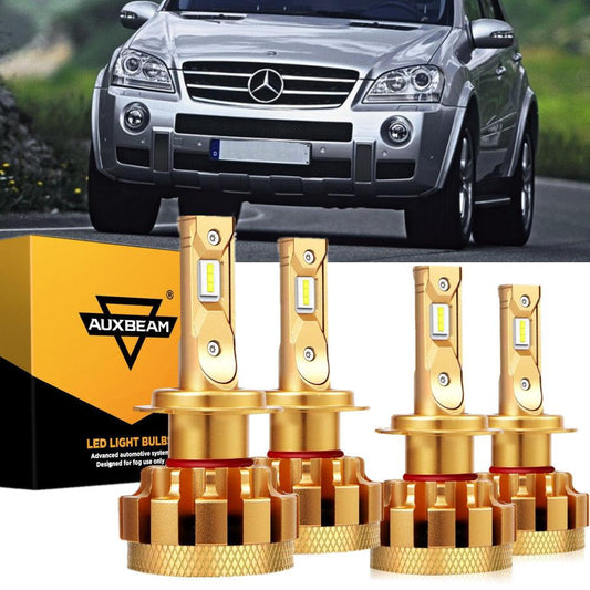 For 2007-2015 Mercedes-Benz ML63 AMG with Halogen Headlamps F-16 Plus Series Built-in Canbus LED Light Bulbs High Low Beam Bundle - Auxbeam  – éclairage LED auto
