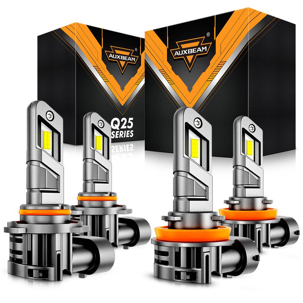 🆕Real 1:1 Size Q25 Series 20000LM 70W LED Headligt Bulbs 6500K Cool White - Auxbeam  – éclairage LED auto