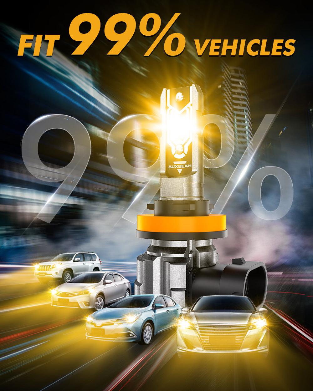 🆕H11 H9 H8 H16JP LED FOG Light/DRL Bulbs 50W 10000LM 3000K Golden Yellow Q5 Series | 2 Bulbs