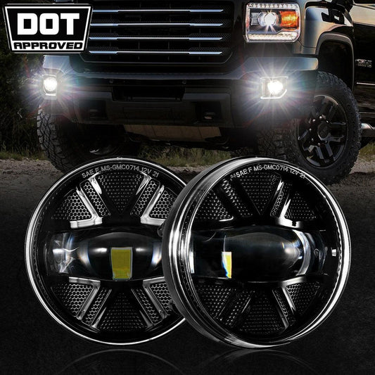 (2pcs/set) 48W LED Fog Lights DOT Approved For 2007-2013 GMC Sierra 1500 / 2007-2014 Sierra 2500HD 3500HD (Black)
