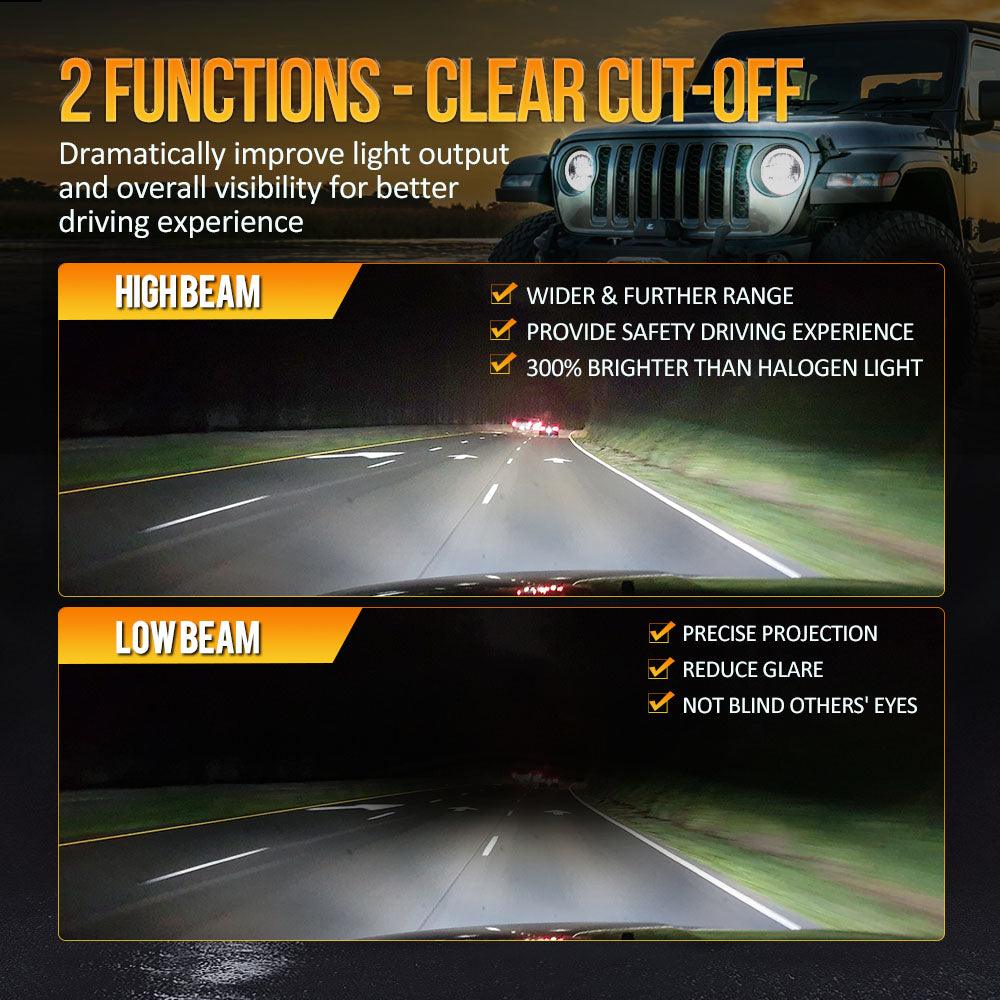 (2pcs/set) 7 Pouces 90W Phare LED Homologué DOT avec Anneau Halo DRL pour Jeep Wrangler JK TJ LJ CJ