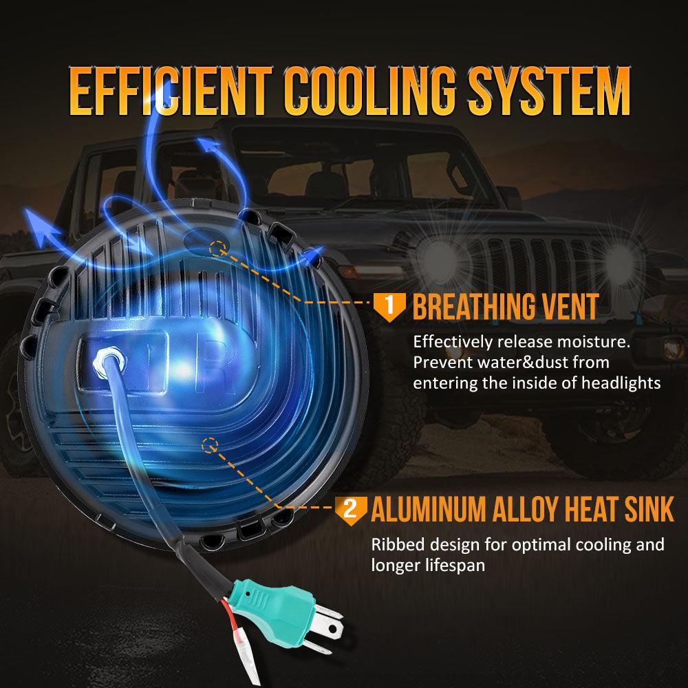 (2pcs/set) 7 Pouces 90W Phare LED Homologué DOT avec Anneau Halo DRL pour Jeep Wrangler JK TJ LJ CJ