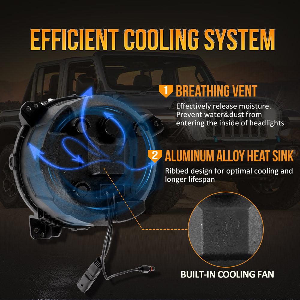 (2pcs/set) 9 Pouces 120W LED Feux DOT Jeep JL Gladiator JT