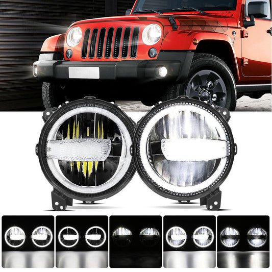 (2pcs/set) 9 Pouces 120W LED Feux DOT Jeep JL Gladiator JT