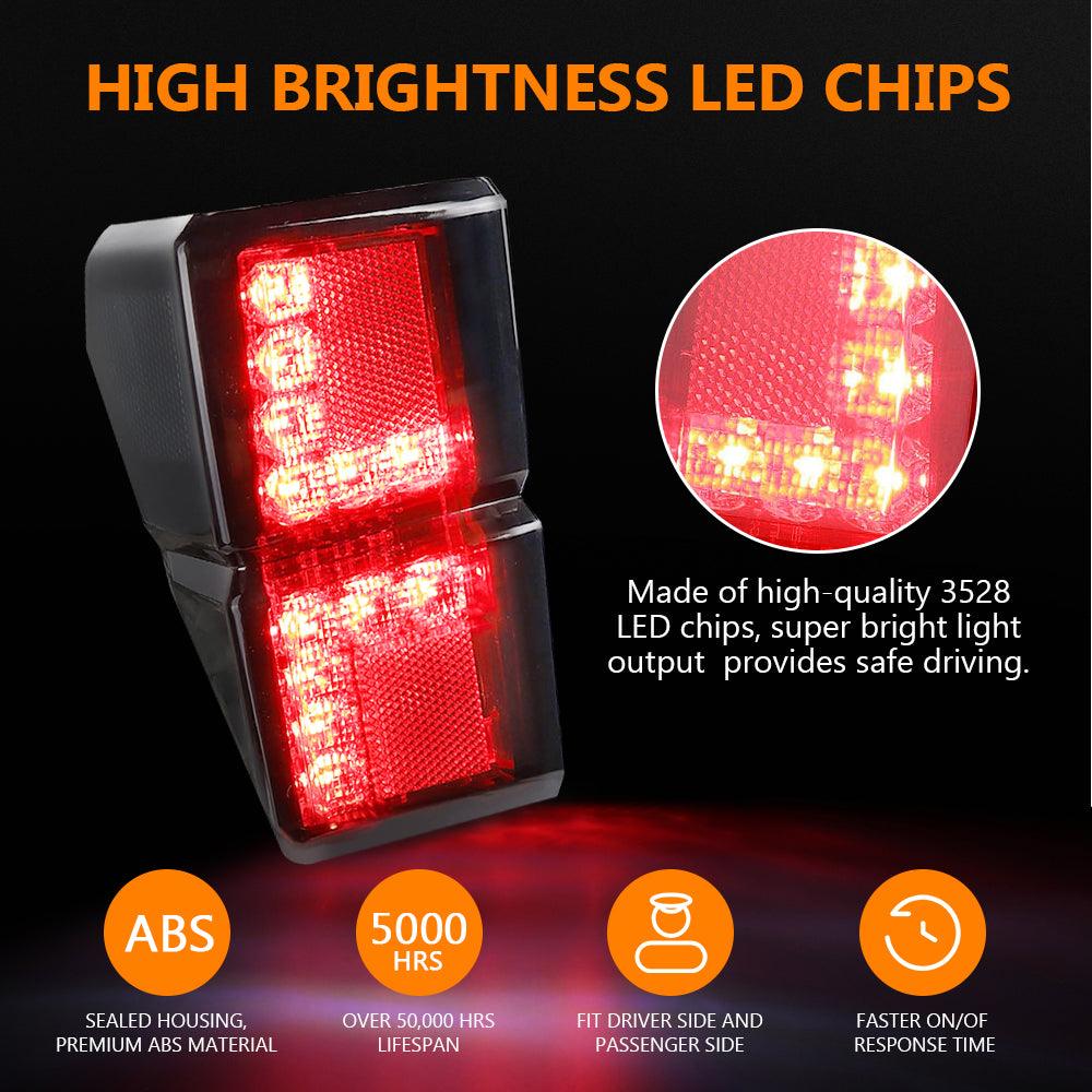 (قطعتان/مجموعة) مصابيح خلفية LED مدخنة لسيارة Polaris Ranger 1000