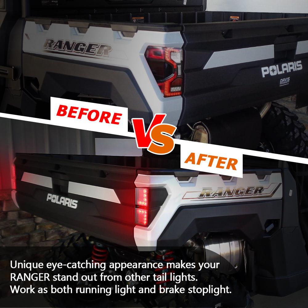 (قطعتان/مجموعة) مصابيح خلفية LED مدخنة لسيارة Polaris Ranger 1000