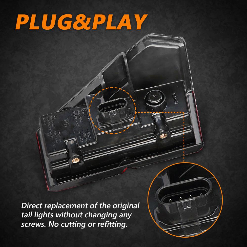 (قطعتان/مجموعة) مصابيح خلفية LED مدخنة لسيارة Polaris Ranger 1000