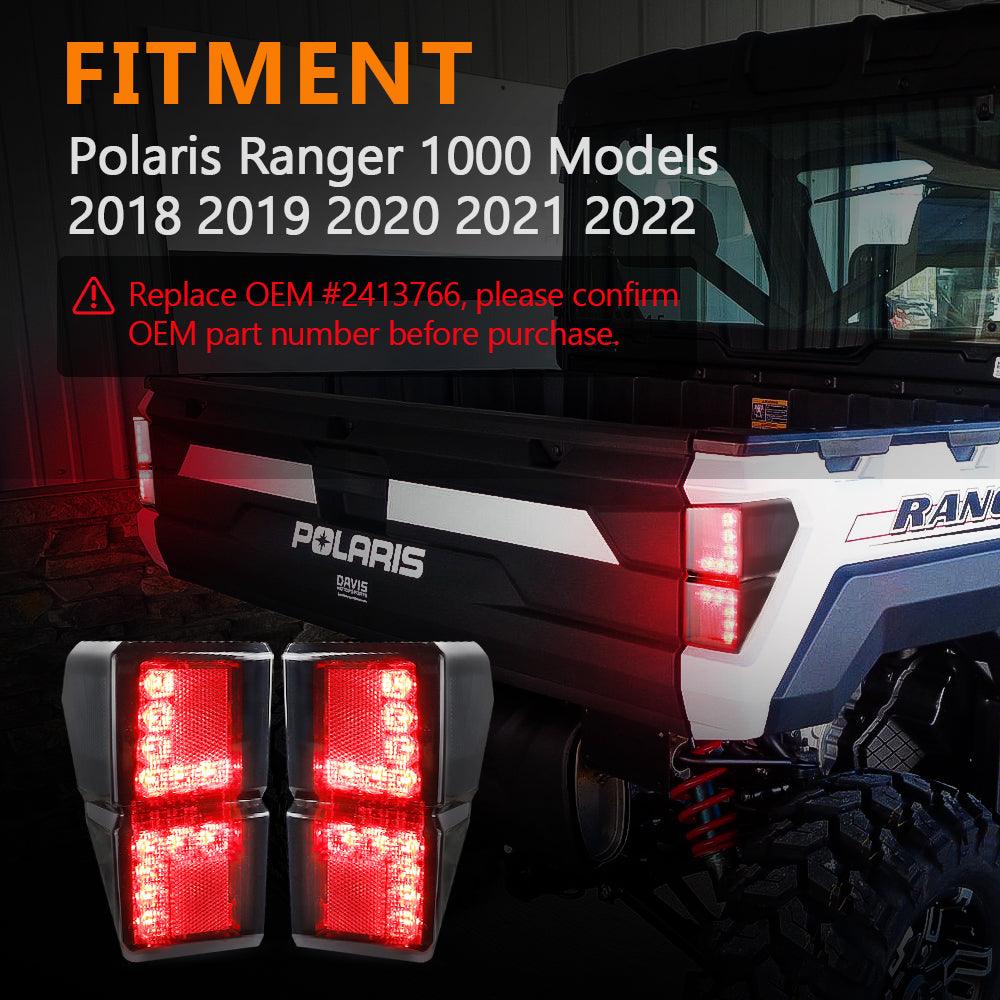 (قطعتان/مجموعة) مصابيح خلفية LED مدخنة لسيارة Polaris Ranger 1000