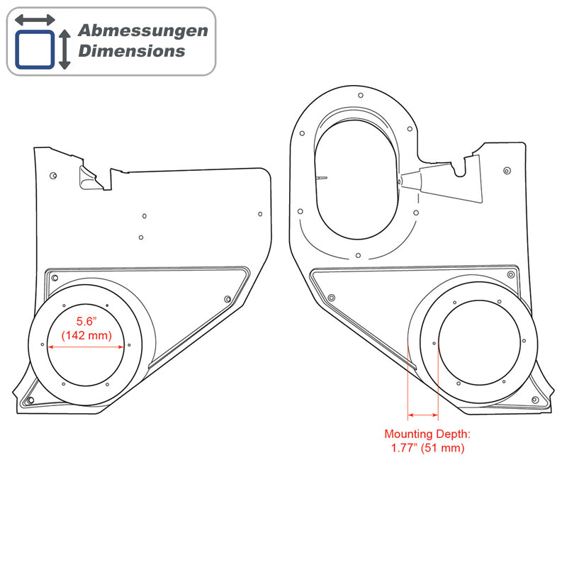 RETROSOUND Kick Panels without S-62 speakers for 1973-85 Chevrolet Truck