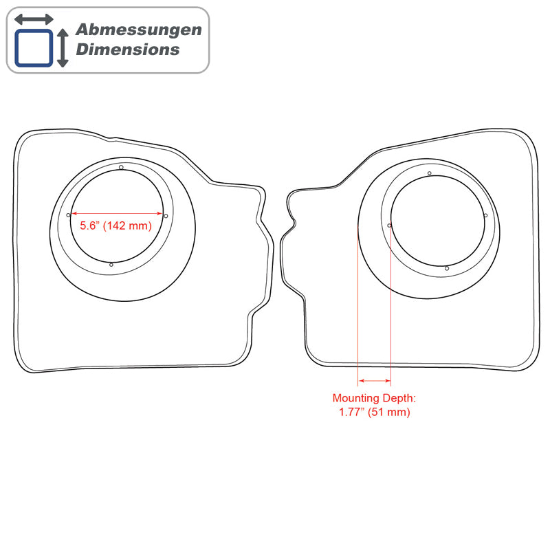 لوحات ركل RETROSOUND لسيارة فولكس فاجن بيتل (1952-73)، بدون مكبر صوت
