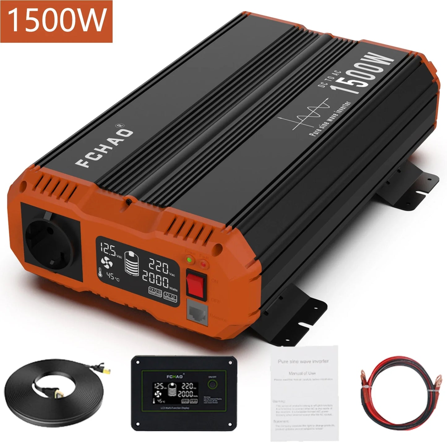 عاكس موجة جيبية نقية، عاكس طاقة 7000 وات، تيار مستمر 12 فولت 24 فولت 48 فولت إلى تيار متردد 220 فولت 230 فولت 50 هرتز، طاقة مستمرة 3500 وات، مناسب للمنزل والمركبات الترفيهية