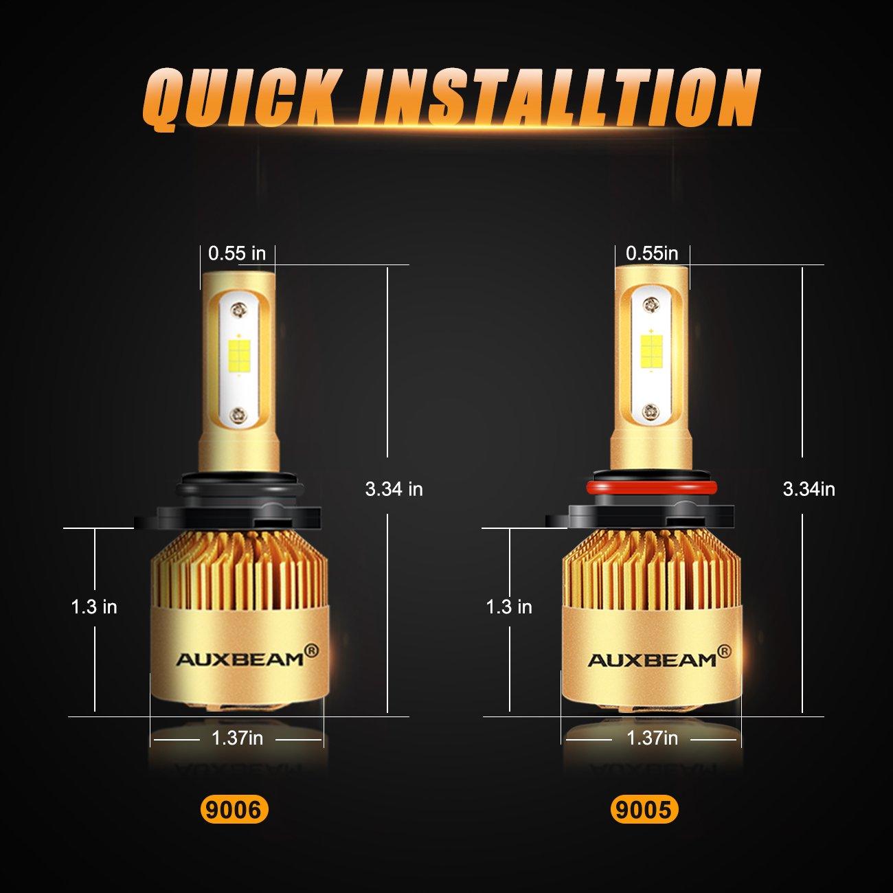 9005+9006 LED Headlight Bulbs 72W 8000LM S3 Series Fan Cooling 6500K Cool White | 4 Bulbs