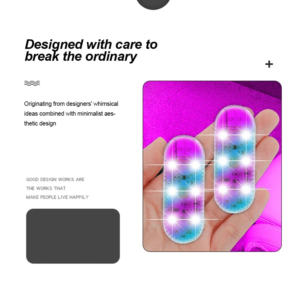 1pc LED Car Mini Touch Light USB Charging Portable Auto Ceiling Reading Night Lamp Wireless Magnetic Decoration Ambinet Light