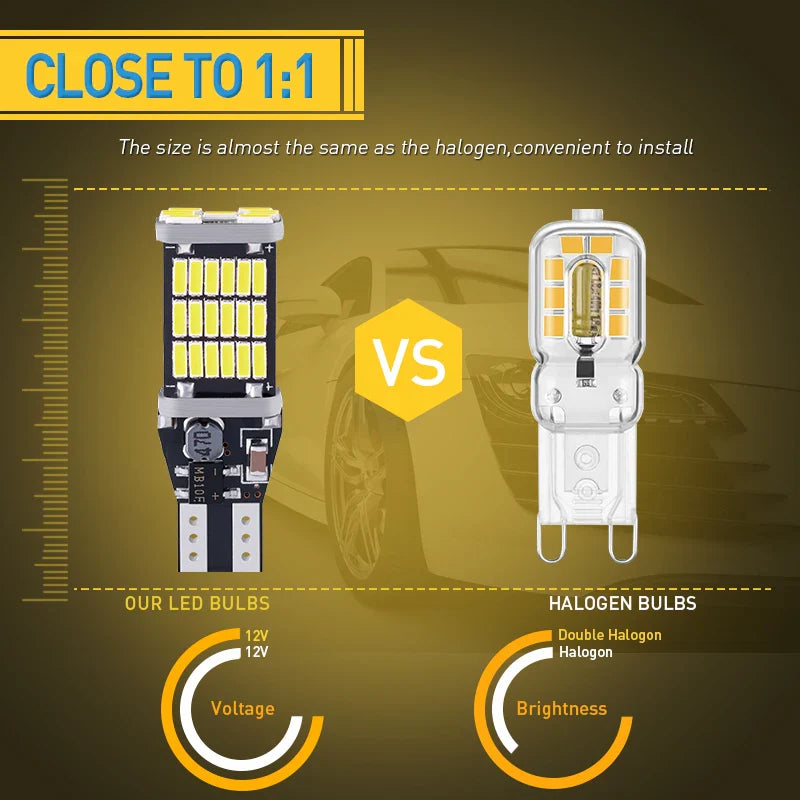10 قطع T15 مصباح LED فائق السطوع للرجوع للخلف - 45 SMD 4014، متوافق مع CanBus 12 فولت متعدد الألوان (أبيض، أحمر، أزرق) مصباح موقف السيارة