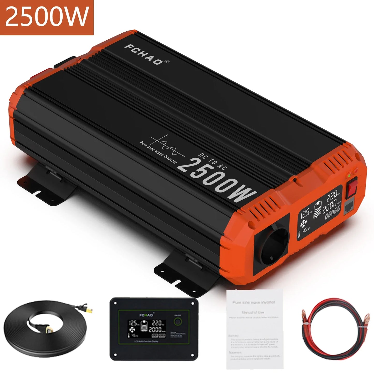 عاكس موجة جيبية نقية، عاكس طاقة 7000 وات، تيار مستمر 12 فولت 24 فولت 48 فولت إلى تيار متردد 220 فولت 230 فولت 50 هرتز، طاقة مستمرة 3500 وات، مناسب للمنزل والمركبات الترفيهية