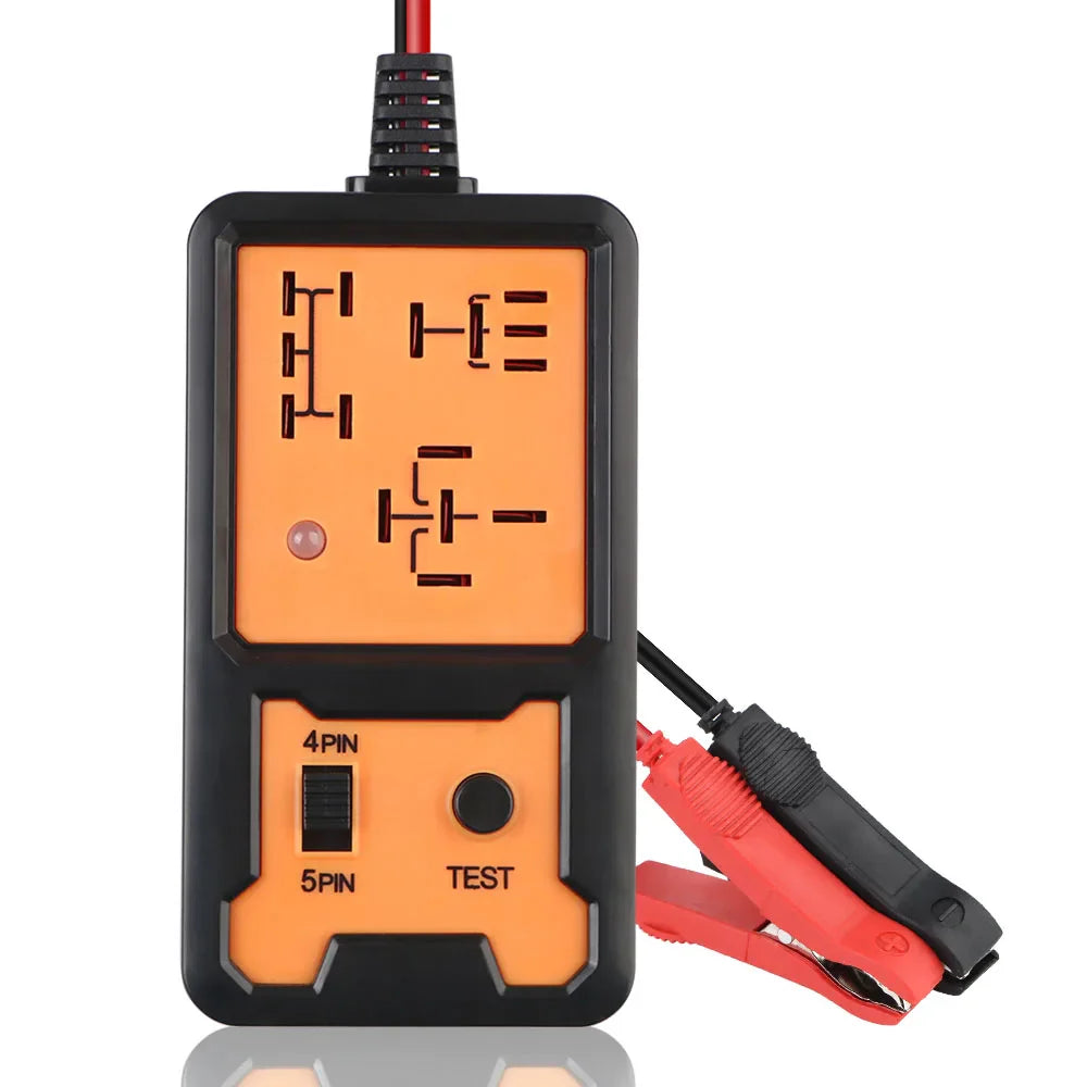 جهاز اختبار مرحل السيارة، جهاز اختبار الجهد، جهاز فحص بطارية السيارة العالمي 12 فولت، جهاز اختبار مرحل إلكتروني للسيارات، ضوء مؤشر LED