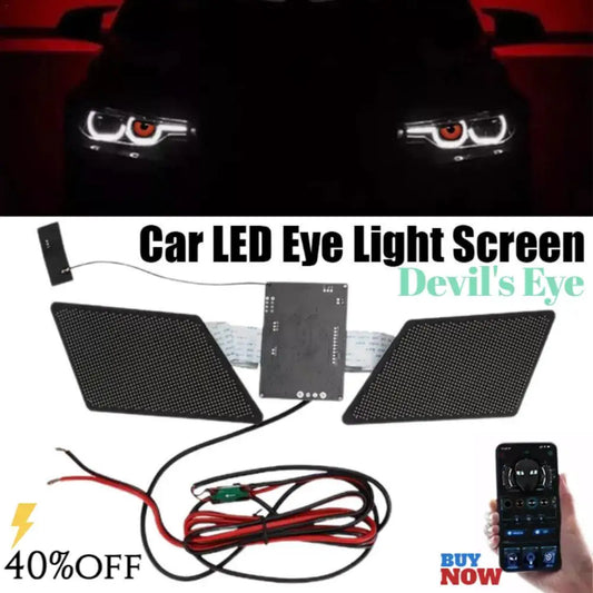 NEW Devil's Eye Angel's Eye LED Screen Car Fog Lamp Decoration Light Arrival Dynamic Cool DIY LED Pixel Screen Protective Cover