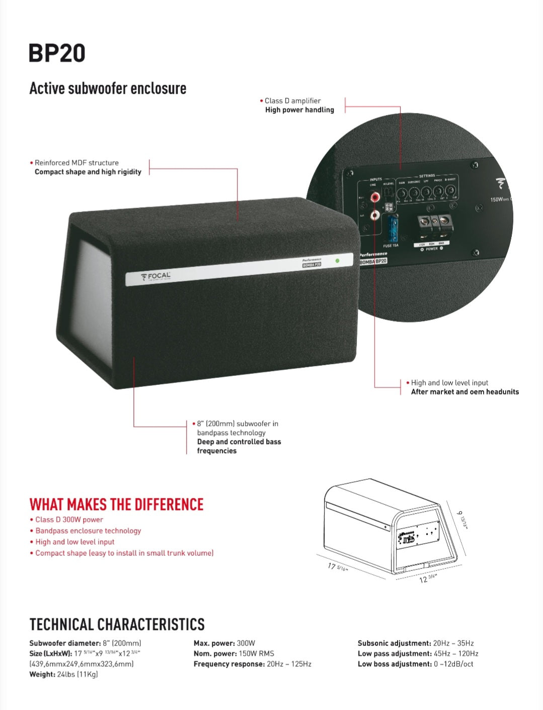 Caisson de basse FOCAL "BOMBA BP20"